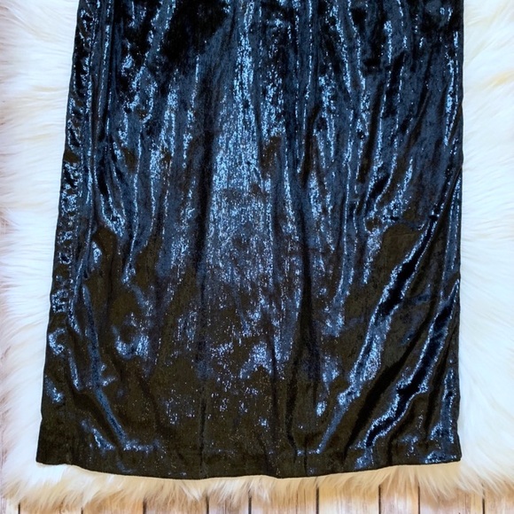 JS Collections Sparkling Black Velvet Twist Gown - Picture 5 of 8